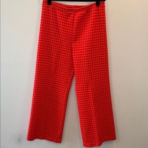 Vintage Gridstop Plaid Red Wide Leg Pants Size 18